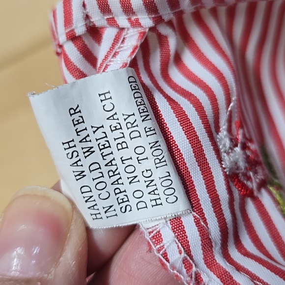 {Kontrol Contemporary} Women's Striped Red Rose Embroidered Peasant Blouse - Picture 14 of 14